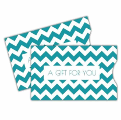 Gift Card Sleeve - Blue Chevron (100 pack)