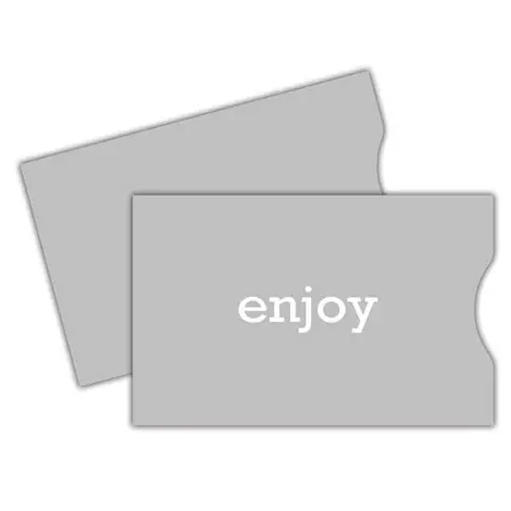 Gift Card Sleeve - Gray Simple Enjoy (100 pack)