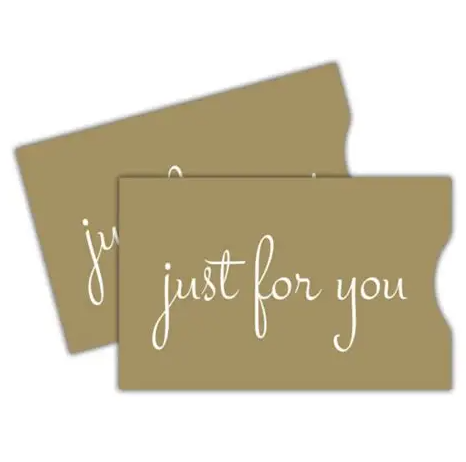 Kraft Gift Card Sleeve - Just For You (100 Pack)