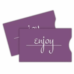 Gift Card Sleeve - Purple Script Enjoy (100 pack)
