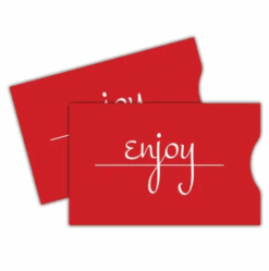 Gift Card Sleeve - Red Script Enjoy (100 pack)