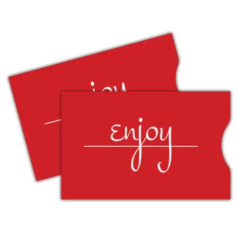 Gift Card Sleeve - Red Script Enjoy (100 pack)