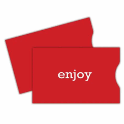Gift Card Sleeve - Red Simple Enjoy (100 pack)