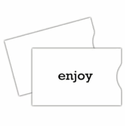 Gift Card Sleeve - White Simple Enjoy (100 pack)