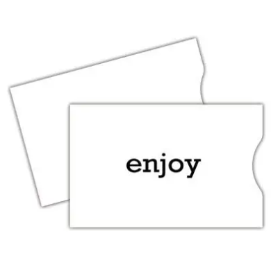 Gift Card Sleeve - White Simple Enjoy (100 pack)
