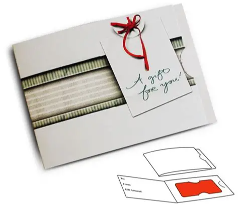 Gift Card Holder - Gray Striped Fabric (100 Pack)