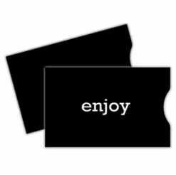 Gift Card Sleeve – Black Simple Enjoy (100 pack)